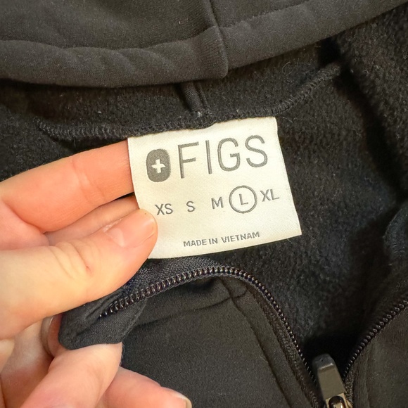 FIGS Luna Five Pocket Full Zip Hoodie - Black | Size L - Picture 6 of 6